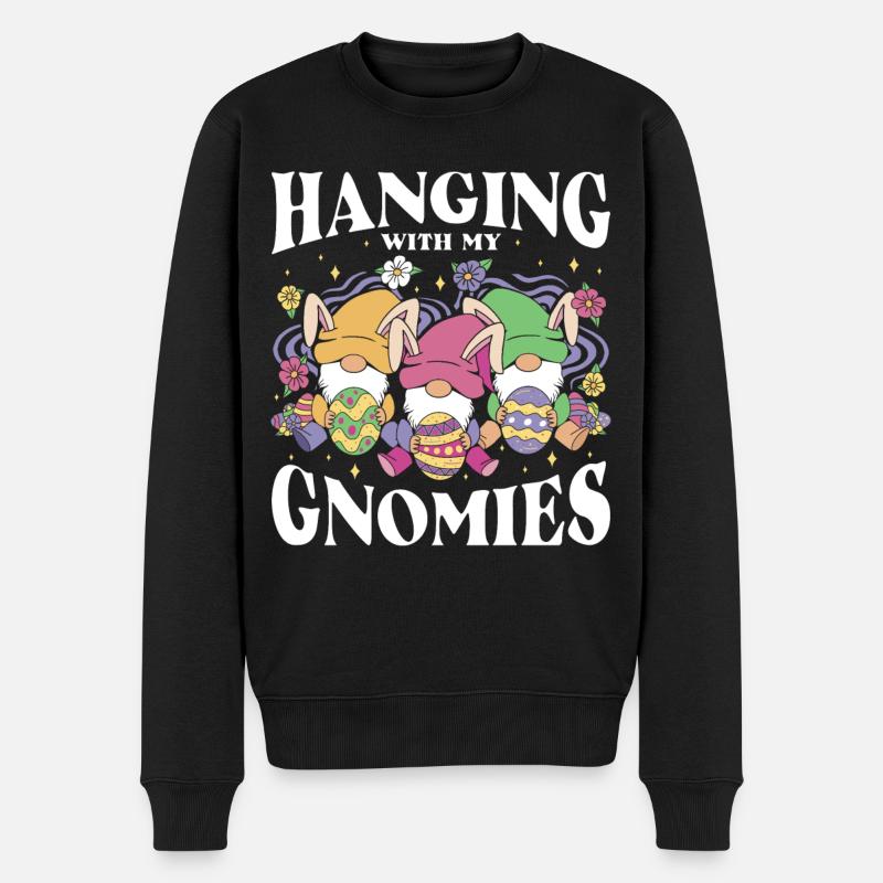 Hanging With My Gnomies - Männer Premium Bio Pullover - Schwarz