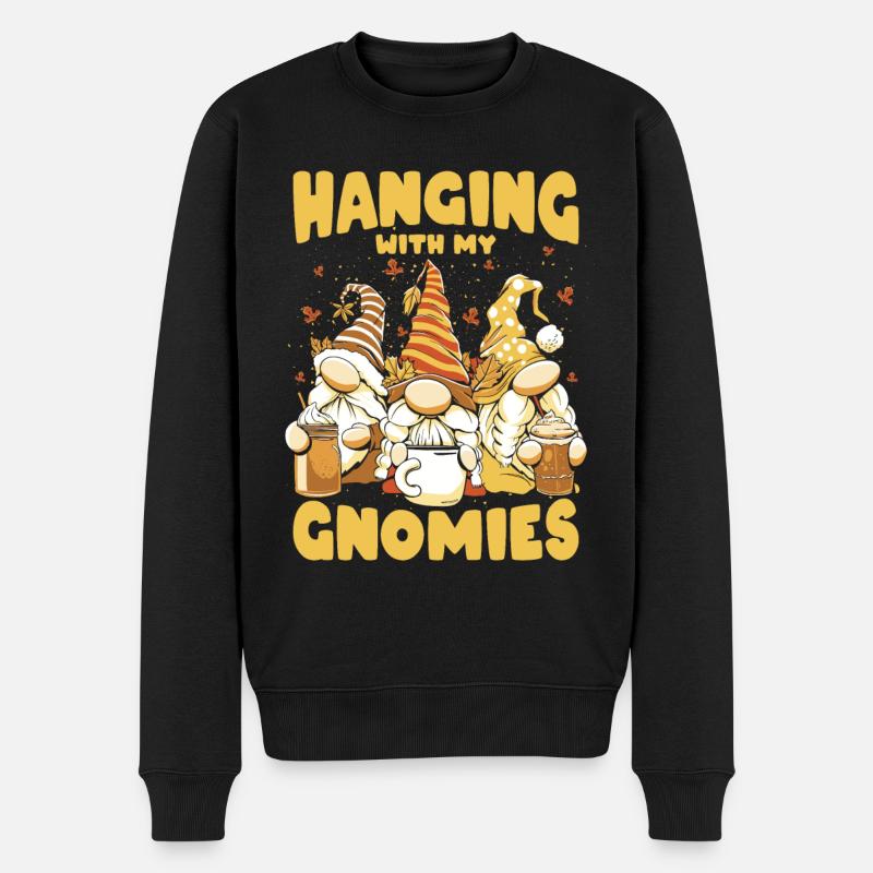 Hanging With My Gnomies - Männer Premium Bio Pullover - Schwarz