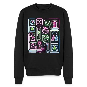 Futuristische Brettspiele Brettspiel Shirt - Männer Premium Bio Pullover - Schwarz - Vorne - Nico (187cm)