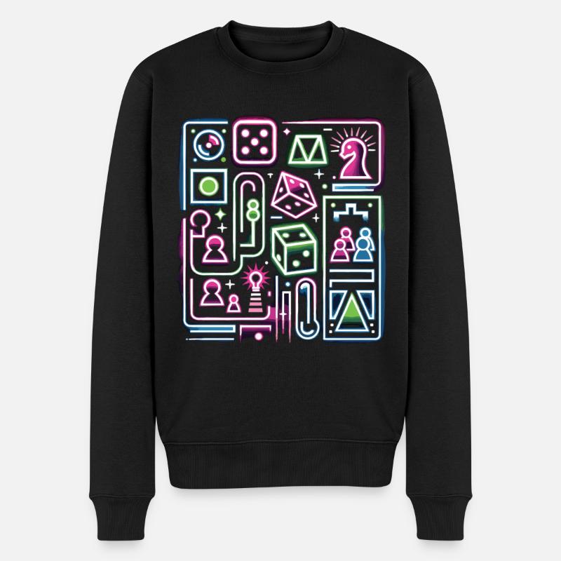Futuristische Brettspiele Brettspiel Shirt - Männer Premium Bio Pullover - Schwarz