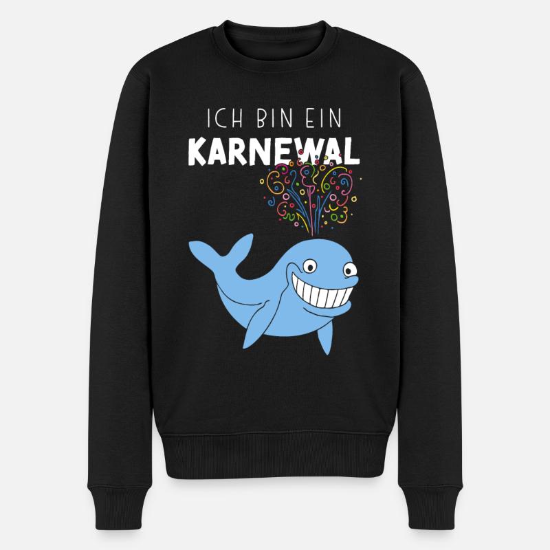 Ich bin ein Karnewal Karneval Konfetti Fastelovend - Männer Premium Bio Pullover - Schwarz