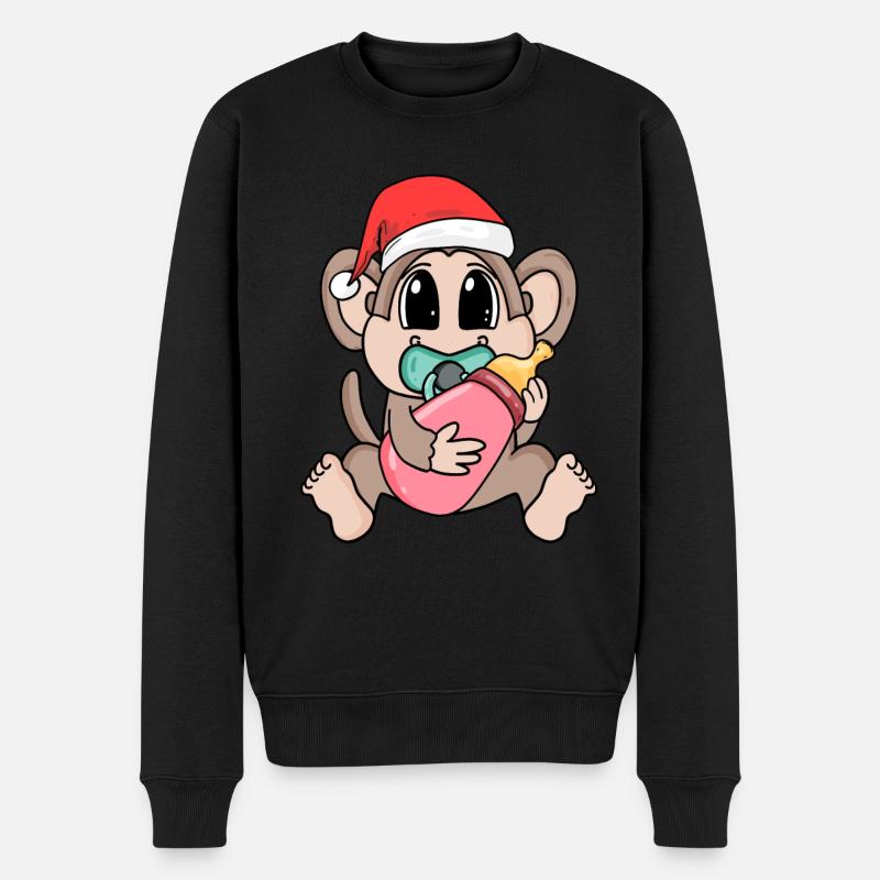 Singe bébé Noël - Pull Premium bio Homme - noir