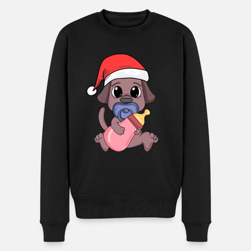 Chien Bébé Noël - Pull Premium bio Homme - noir