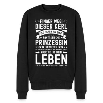 Lustiger Spruch Vergeben Beziehung Ehemann Freund - Männer Premium Bio Pullover - Schwarz - Vorne - Nico (187cm)