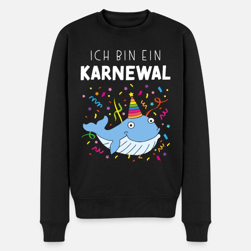 Ich bin ein Karnewal Kölner Karneval Konfetti - Männer Premium Bio Pullover - Schwarz