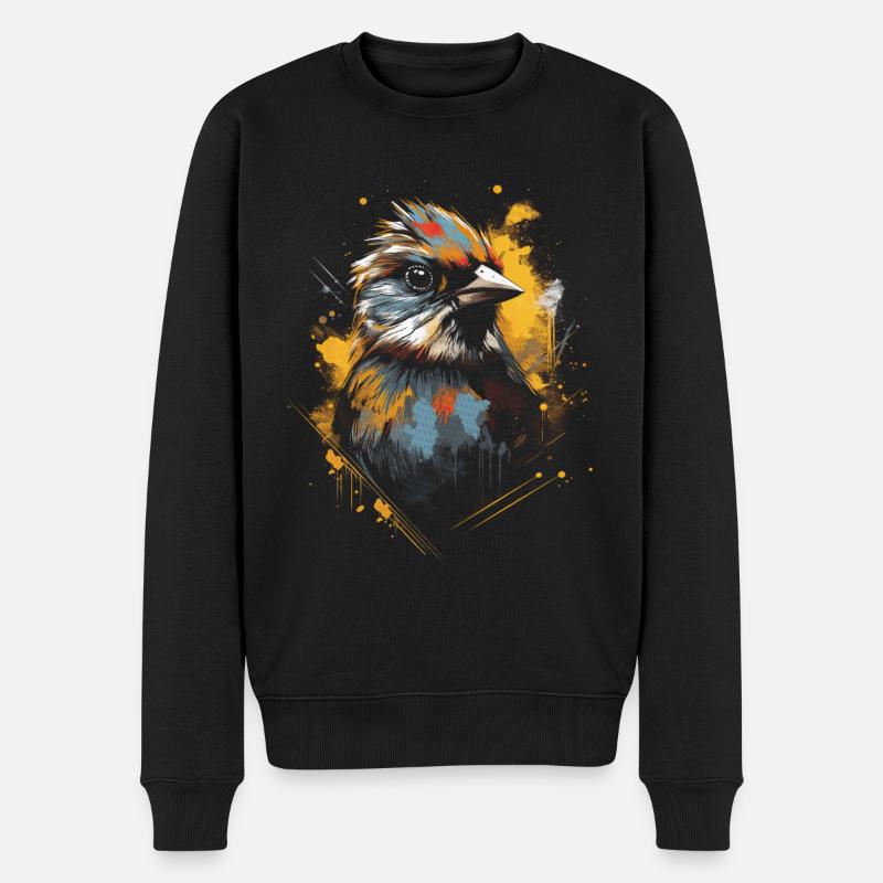 Sperling Majestätisch Tier Tropisch - Männer Premium Bio Pullover - Schwarz
