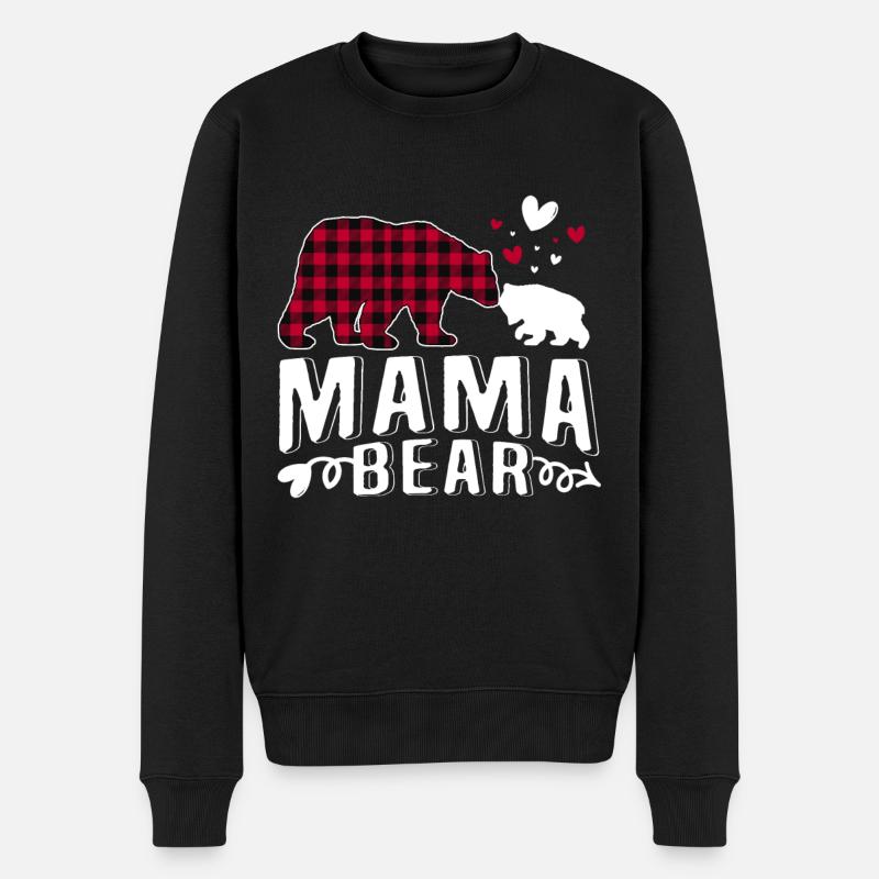 Mama Bear - Männer Premium Bio Pullover - Schwarz