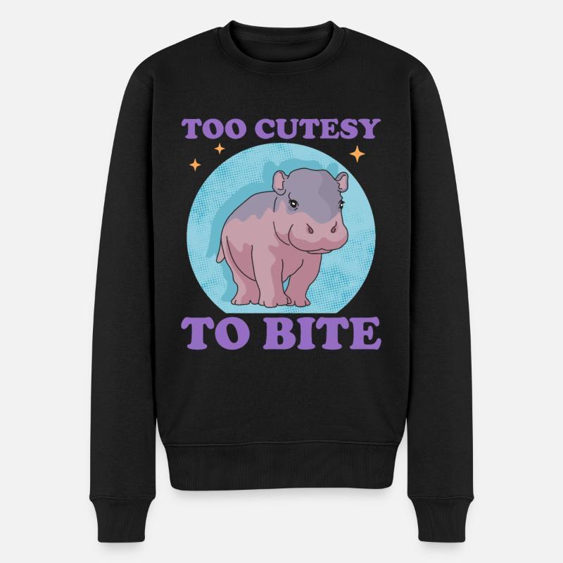 Hippopotame bébé hippopotames hippopotame cadeau - Pull Premium bio Homme - noir