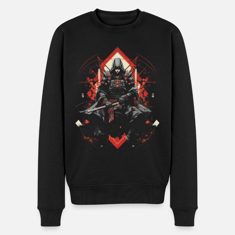 Japanisch Kunstwerk - Männer Premium Bio Pullover - Schwarz