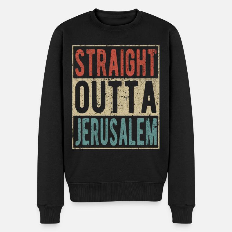 Direkt aus Jerusalem heraus - Männer Premium Bio Pullover - Schwarz
