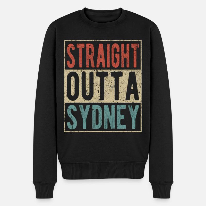 Direkt aus Sydney - Männer Premium Bio Pullover - Schwarz