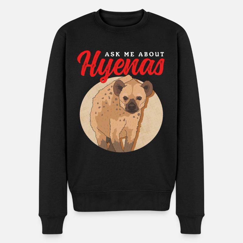 Hyäne Hyänen Tüpfelhyäne Geschenk - Männer Premium Bio Pullover - Schwarz