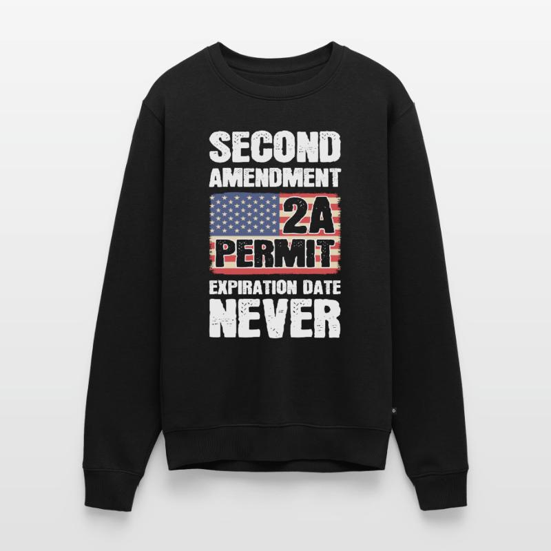 Second Amendment 2A Permit Expiration Date Never Men's Premium Organic Jumper