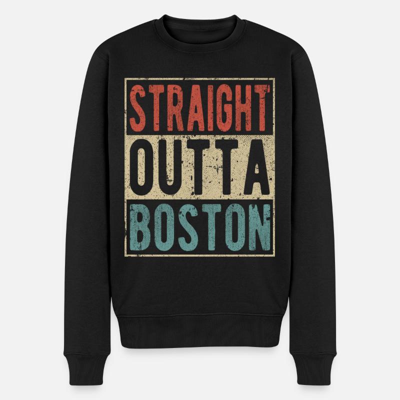 Direkt aus Boston - Männer Premium Bio Pullover - Schwarz