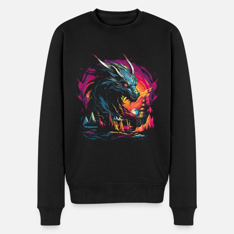 Dragon Jeu de rôle Dragon - Pull Premium bio Homme - noir