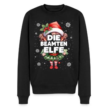 Beamten Elfe Lustiger Elf Weihnachtsoutfit - Männer Premium Bio Pullover - Schwarz - Vorne - Nico (187cm)