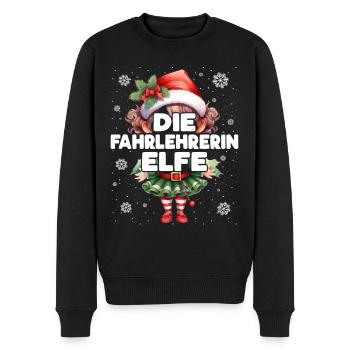 Fahrlehrerin Elfe Lustiger Elf Weihnachtsoutfit - Männer Premium Bio Pullover - Schwarz - Vorne - Nico (187cm)