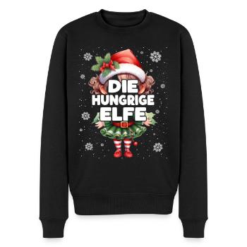 Hunrige Elfe Lustiger Elf Weihnachtsoutfit - Männer Premium Bio Pullover - Schwarz - Vorne - Nico (187cm)