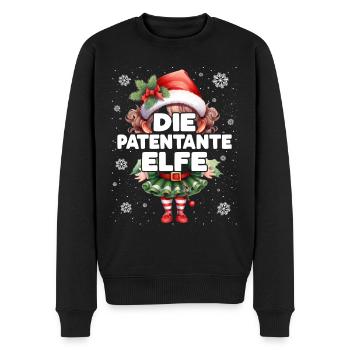 Patentante Elfe Lustiger Elf Weihnachtsoutfit - Männer Premium Bio Pullover - Schwarz - Vorne - Nico (187cm)
