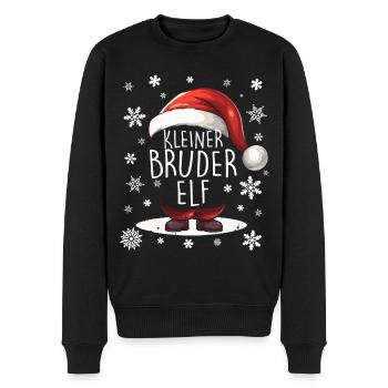Weihnachten Kleiner Bruder Elf - Männer Premium Bio Pullover - Schwarz - Vorne - Nico (187cm)