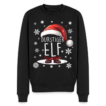 Weihnachten Durstiger Elf - Männer Premium Bio Pullover - Schwarz - Vorne - Nico (187cm)