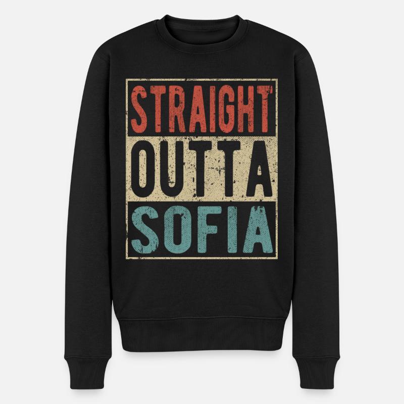 Direkt aus Sofia - Männer Premium Bio Pullover - Schwarz