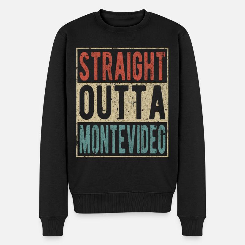Direkt aus Montevideo heraus - Männer Premium Bio Pullover - Schwarz