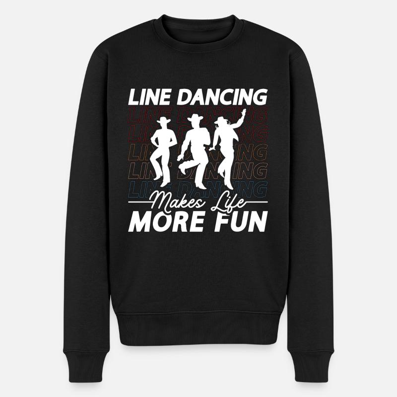 Line Dancing Makes Life More Fun Loves Line Dance - Männer Premium Bio Pullover - Schwarz
