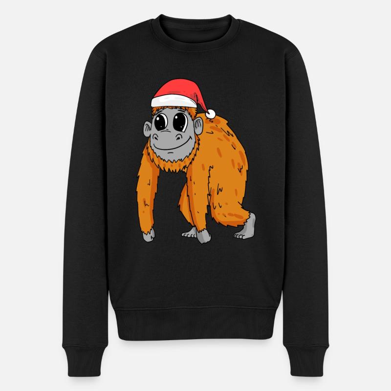Noël singe - Pull Premium bio Homme - noir