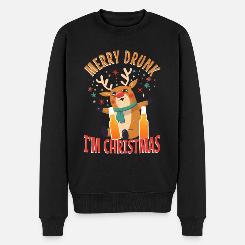 Joyeux ivre à Noël - Pull Premium bio Homme - noir