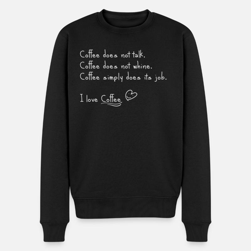 Ich liebe Kaffee - Männer Premium Bio Pullover - Schwarz