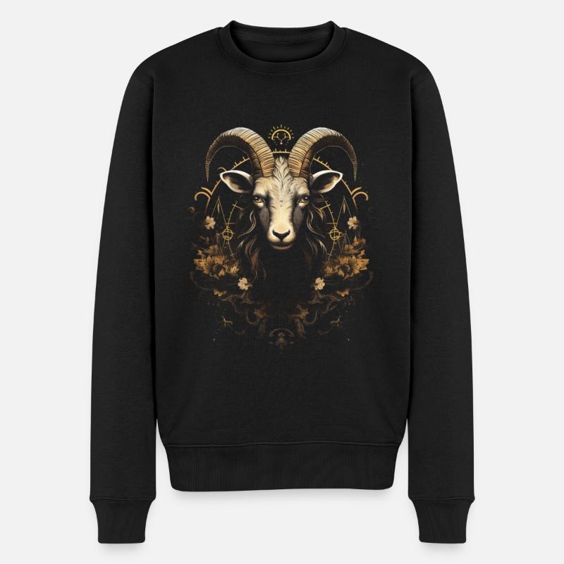Chèvre, Majestueux, Chèvres - Pull Premium bio Homme - noir