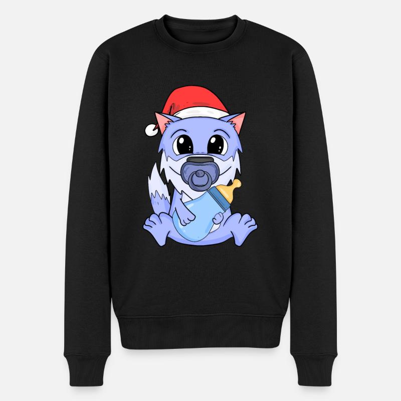 Bébé loup Noël - Pull Premium bio Homme - noir