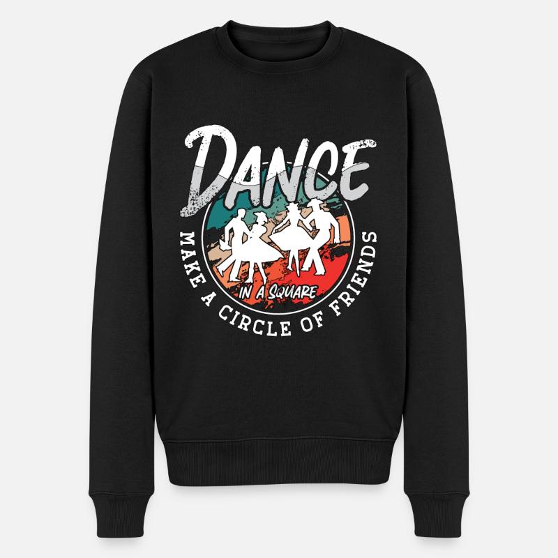 Square Dancing Dance In A Square Make Couple Dance - Männer Premium Bio Pullover - Schwarz