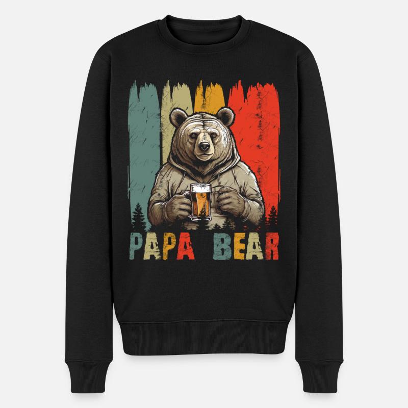 Papa Bear - Männer Premium Bio Pullover - Schwarz
