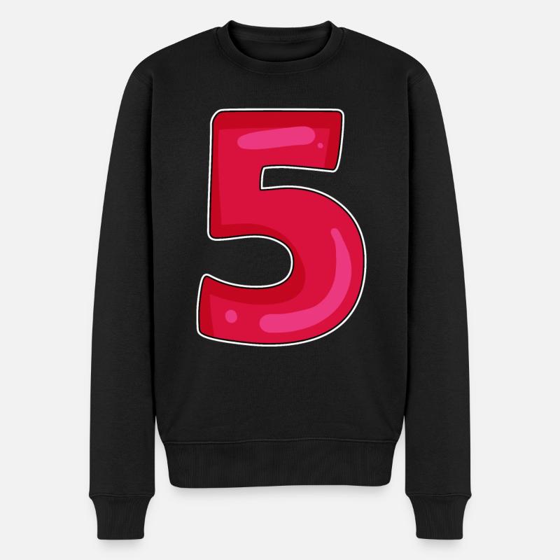 5 - Männer Premium Bio Pullover - Schwarz