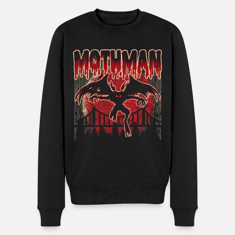 Mothman - Männer Premium Bio Pullover - Schwarz