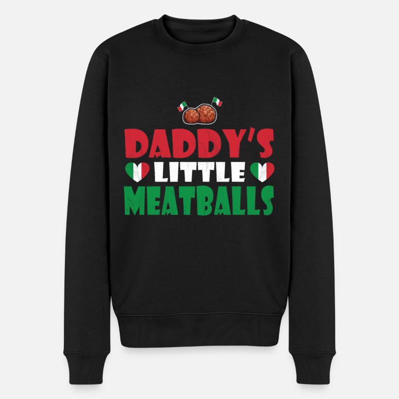 Daddy's Little Meatballs - Männer Premium Bio Pullover - Schwarz