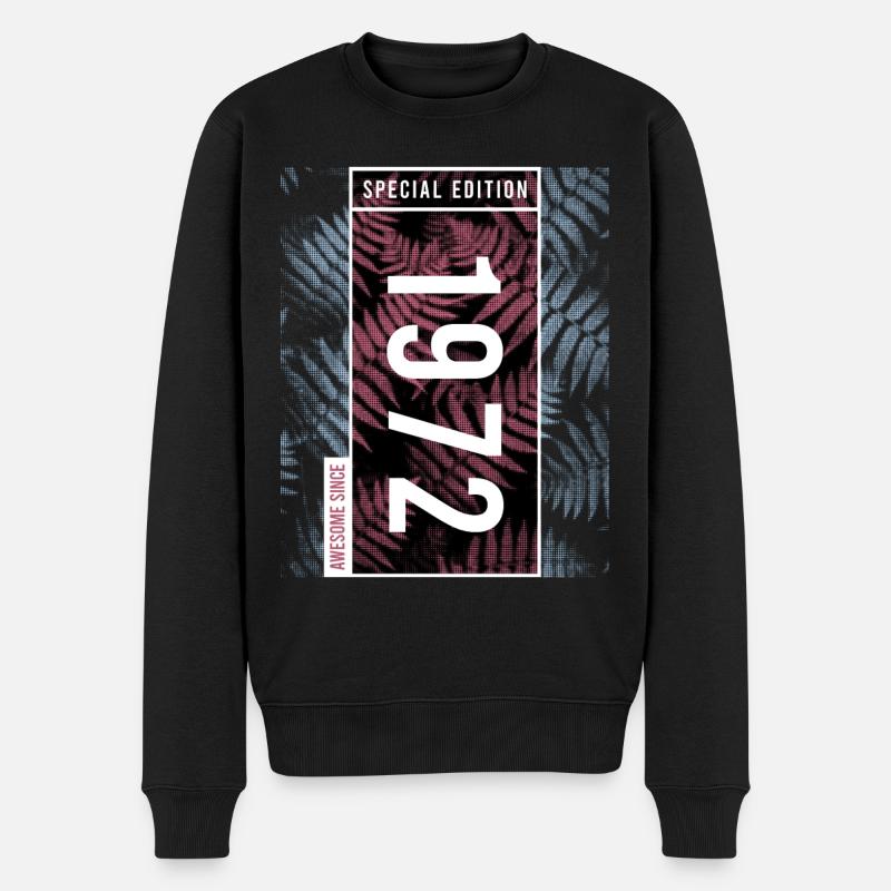 Special Edition 1972 Geburtstag Urban Graphic - Männer Premium Bio Pullover - Schwarz