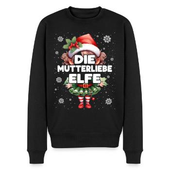 Mutterliebe Elfe Schwangere Elf Weihnachtsoutfit - Männer Premium Bio Pullover - Schwarz - Vorne - Nico (187cm)