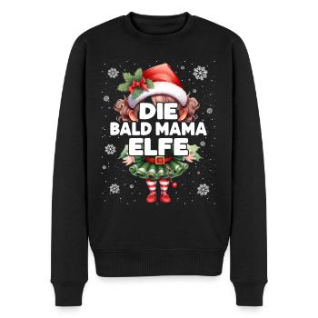 Bald Mama Elfe Schwangere Elf Weihnachtsoutfit - Männer Premium Bio Pullover - Schwarz - Vorne - Nico (187cm)