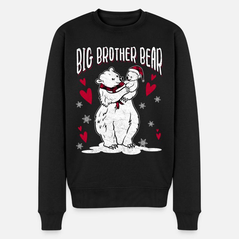 Ours Big Brother - Pull Premium bio Homme - noir