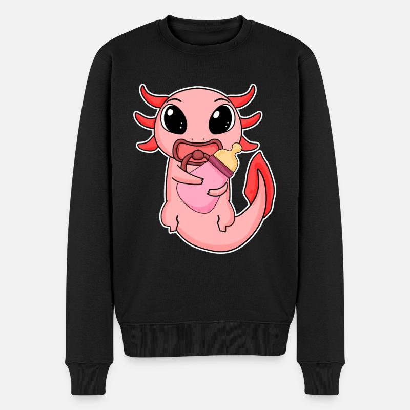 Motif d’axolotl bébé - Pull Premium bio Homme - noir