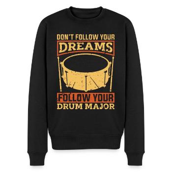 Drumline Ne suivez pas vos rêves Suivez le batteur - Pull Premium bio Homme - noir - Devant - Nico (187cm)