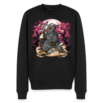 Grue samouraï - Pull Premium bio Homme - noir - Devant - Nico (187cm)