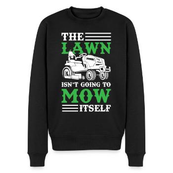 Der Rasen wird sich nicht selbst mähen - Männer Premium Bio Pullover - Schwarz - Vorne - Nico (187cm)