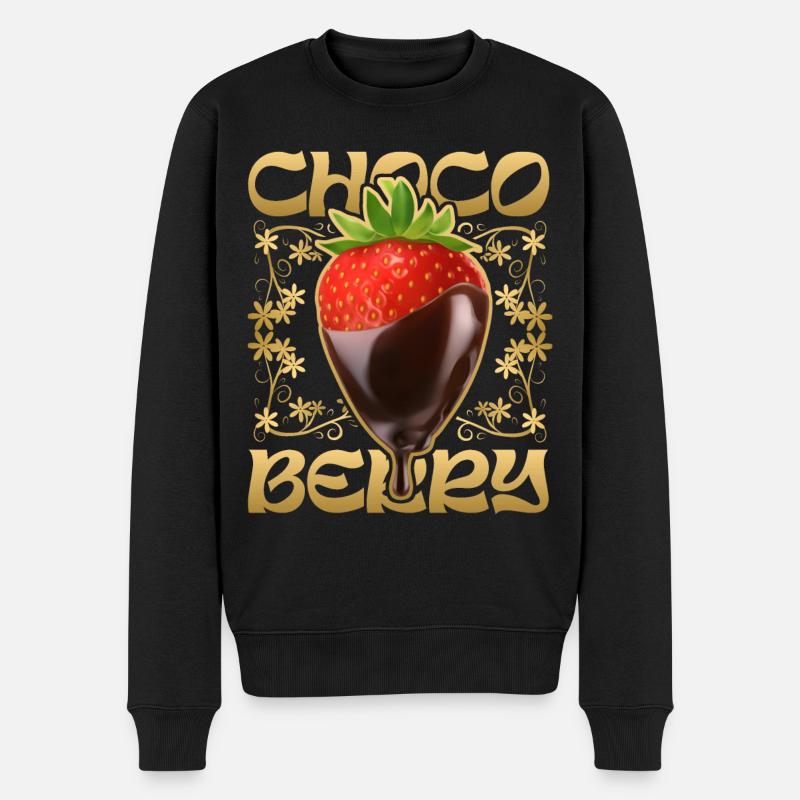 Fraise au chocolat - Pull Premium bio Homme - noir