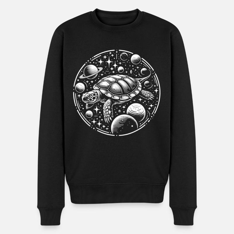 Cosmic Turtle: Star Path - Men's Premium Organic Jumper - black