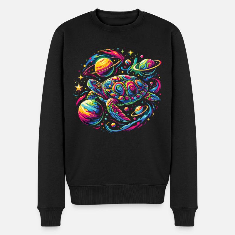 Galactic Turtle: Star Journey - Men's Premium Organic Jumper - black