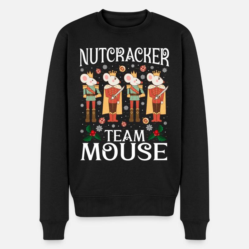 Nutcracker Team Mouse - Männer Premium Bio Pullover - Schwarz